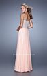 La Femme 21002 Apricot Orange Strapless A-Line Dress