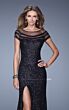 La Femme 21058 High Slit Sequin Fitted Dress