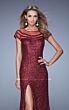 La Femme 21058 High Slit Sequin Fitted Dress