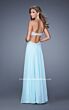 La Femme 21128 Cool Blue Beaded Bodice Sweetheart Neckline Dress