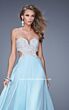 La Femme 21128 Cool Blue Beaded Bodice Sweetheart Neckline Dress
