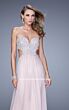 La Femme 21128 Cool Blue Beaded Bodice Sweetheart Neckline Dress