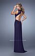 La Femme 21191 Plum Purple Jewel Neckline Slim Dress