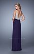 La Femme 21223 Plum Purple V-Neckline Dress