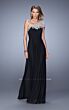 La Femme 21309 Short Sleeve Illusion One Shoulder Ruched Dress