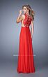 La Femme 21353 Red Scoop Neck A-Line Dress