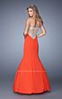La Femme 21396 Papaya Orange Sweetheart Neckline Mermaid Dress