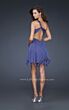 La Femme 16903 Handkerchief Skirt Empire Waist One Shoulder Dress