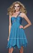 La Femme 16903 Handkerchief Skirt Empire Waist One Shoulder Dress