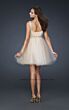 La Femme 17500 White Nude Empire Waist Scoop Neck Dress