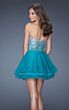 La Femme 19451 Tiered Skirt Sweetheart Neck Strapless Dress