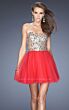 La Femme 19701 Tulle Skirt Strapless A-Line Dress
