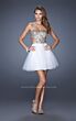 La Femme 19701 Tulle Skirt Strapless A-Line Dress