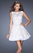 La Femme 20244 Full Skirt Boat Neckline Sleeveless Dress