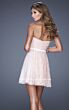 La Femme 20531 Bow Belt Sweetheart Neck Strapless Dress