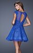 La Femme 20591 Electric Blue Cap Sleeve Strapless Dress