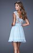 La Femme 20618 Cap Sleeve Full Skirt Sweetheart Neck Dress