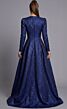 Jovani 45099 Long Sleeve A-Line Pleated Skirt Dress