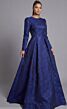 Jovani 45099 Long Sleeve A-Line Pleated Skirt Dress