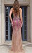 Jovani 40131 Plunging Neck Spaghetti Strap Illusion Dress