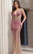Jovani 40131 Plunging Neck Spaghetti Strap Illusion Dress