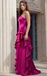 Jovani 47386 Side Ruffle Fuchsia Satin Dress