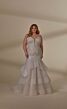 Mori Lee 3398 Leia Layered Skirt Plunging Neck Plus Size Bridal Dress