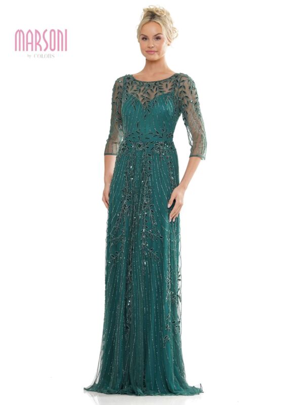 Marsoni MV1283 Scoop Neckline Embellished Dress