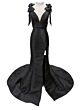 Ava Presley 42308 V-Back Bow Shoulder Satin Dress
