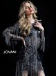 Jovani 61636 Long Sleeve Fringe Cocktail Dress