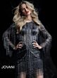 Jovani 61636 Long Sleeve Fringe Cocktail Dress
