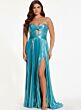 Jovani 44229 Strapless Sweetheart Pleated Metallic Dress