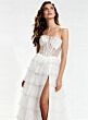 Jovani 47290 Tiered Ruffle Skirt Lace-Up Strapless Dress