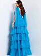 Jovani 48288 Bow Strap Ruffle Layered Skirt Dress