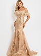 Jovani 48465 Feather Neckline Embellished Dress