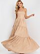 Jovani 49341 Tiered Skirt Polka Dot Dress