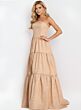 Jovani 49341 Tiered Skirt Polka Dot Dress