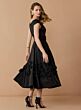 Mac Duggal 21039 Black Cap Sleeve Midi Dress