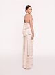 Tarik Ediz 98819 Ariana Plunging Halter Neck Tiered Column Skirt Dress