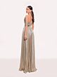 Tarik Ediz 98725 Bouch Asymmetric Neck Pleated A-Line Evening Gown