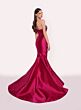 Tarik Ediz 98766 Louisa Beaded Bust Asymmetric Sleeve Formal Dress