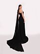 Tarik Ediz 98772 Matias Shoulder Streamer Corset Bodice Formal Dress