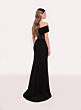 Tarik Ediz 98815 Anitta Draped Skirt Off-The-Shoulder Formal Gown