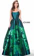 Jovani 02038 Floral Skirt Strapless Dress