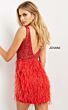 Jovani 04619 Feather Skirt Beaded Dress