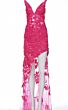 Jovani 4084 Cutaway Slit Sequin Dress