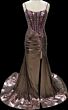 Ava Presley 40057 Beaded Corset Bodice Ruched Slit Dress