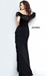 Jovani 1147 Feather Neckline Dress