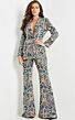 Jovani 09816 Flare Leg Embroidered Pant Suit