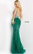 Jovani 03023 Feather Skirt Beaded Dress